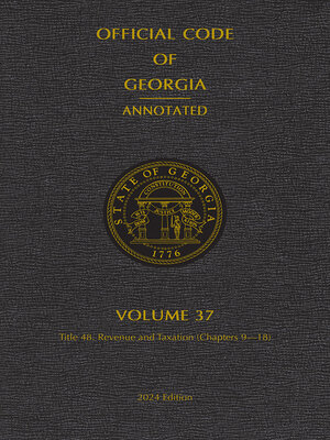 cover image of Official Code of Georgia Annotated